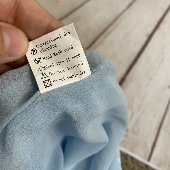 Paitluc Ruffled Flutter Cap Sleeve Lined Chiffon/Swiss Dot Blouse for Women - Picture 6 of 10